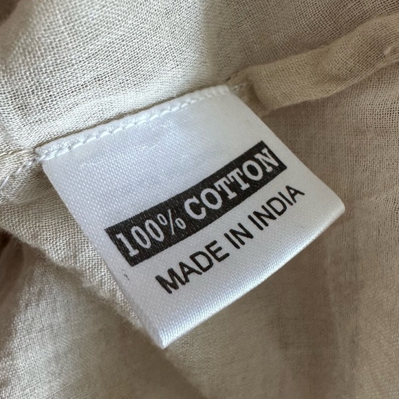 OLIVIA JAMES Delia Midi Dress in Summer Shells Sand | Tan Flutter Sleeve Medium - Picture 3 of 6